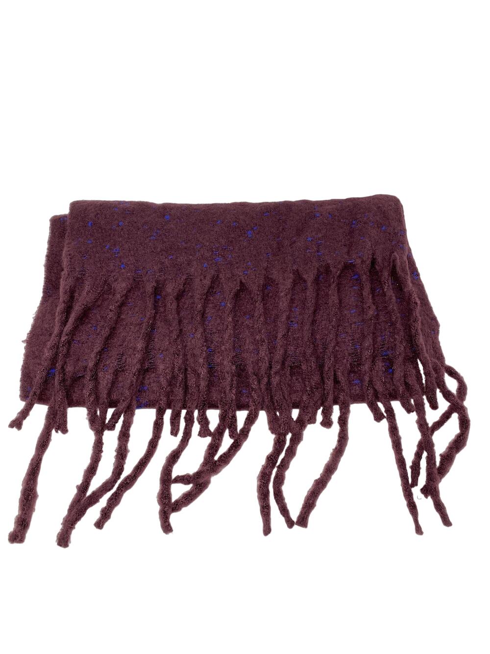 Nordstrom Women's One Size Maroon Scarf Tasseled Speckled NEW